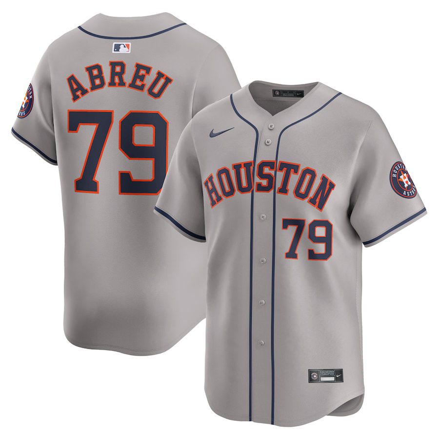 Men Houston Astros #79 Jose Abreu Nike Gray Away Limited Player MLB Jersey->customized mlb jersey->Custom Jersey